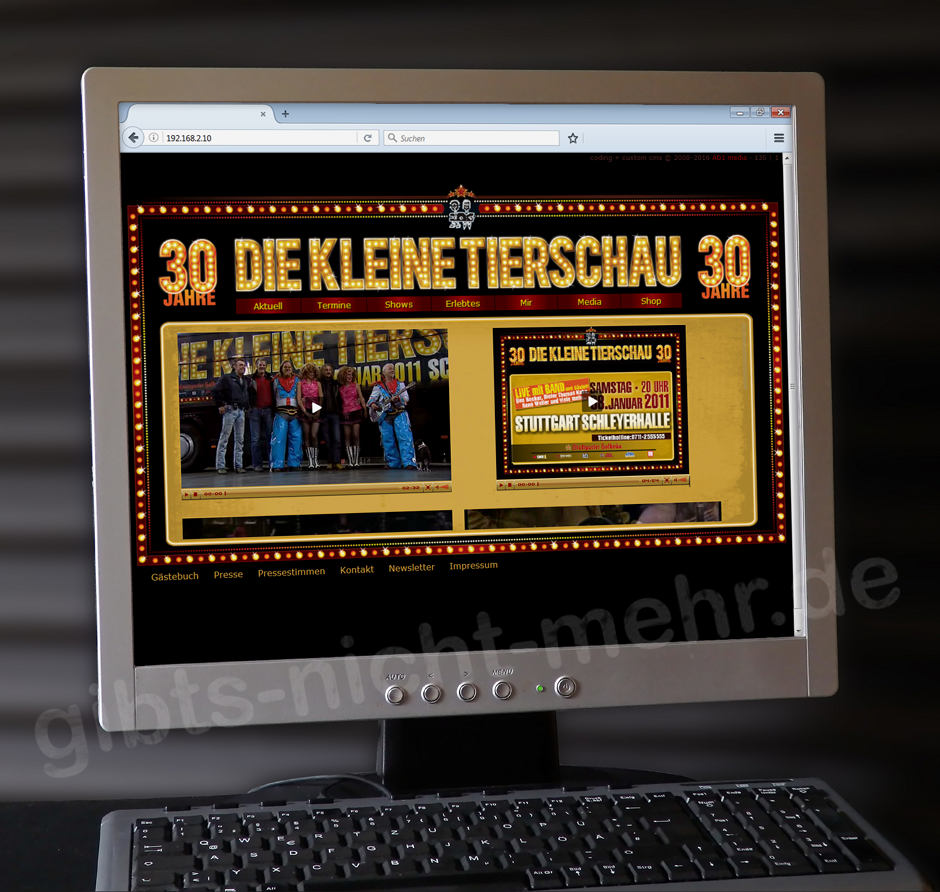 www.tierschau.de 2010 ...neue Videos im Bereich »Media«...